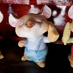 3 Mice Figurines