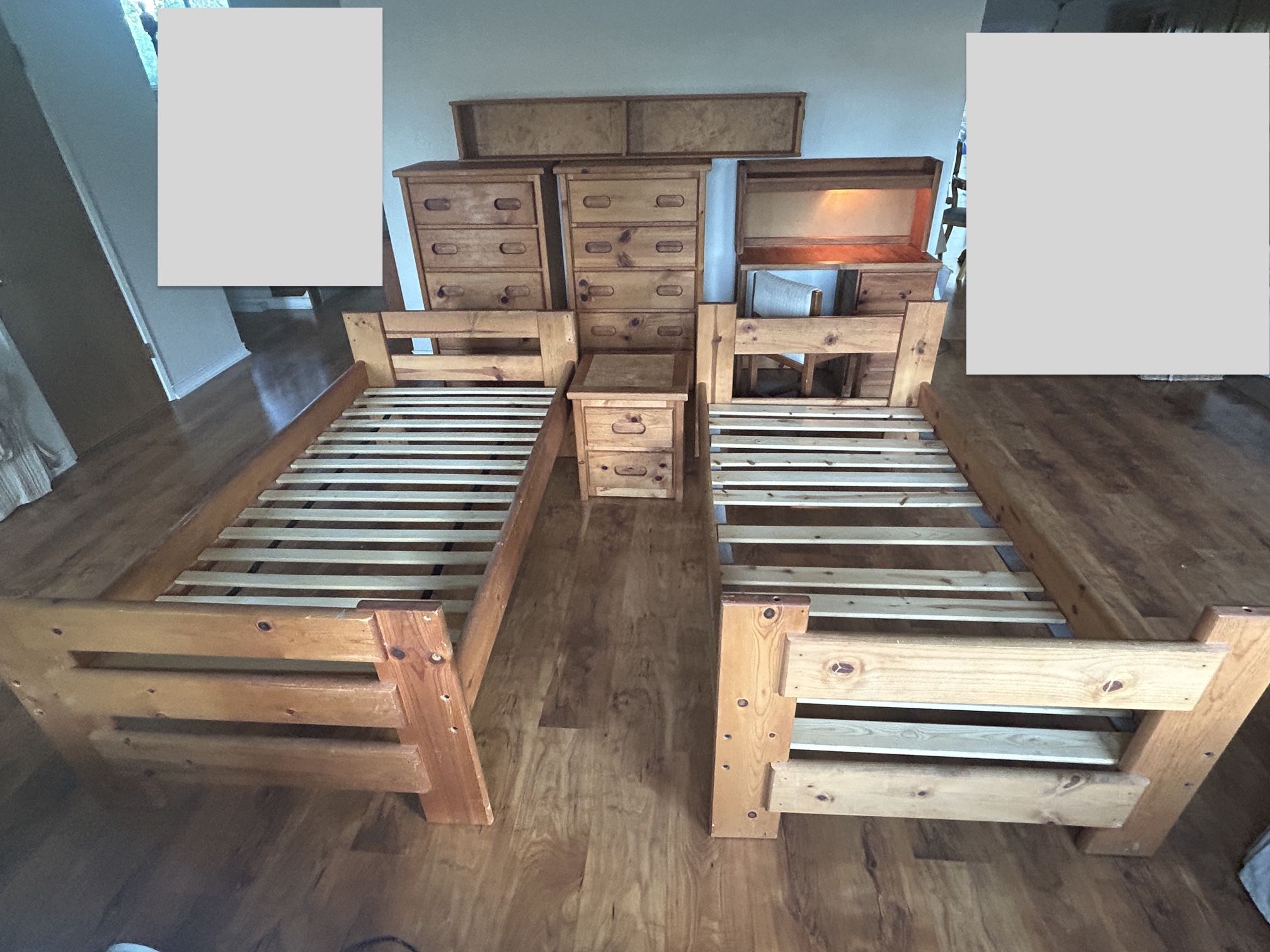 Bunk Bed Set, Wood Twin Bedroom Set