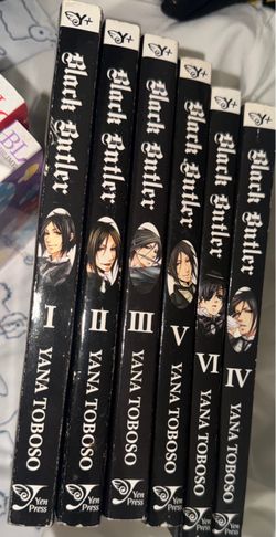Preowned BLACK BUTLER English MANGA Series by Yana Toboso Collection Set of Volumes 1- 6(Paperback) Yana Toboso Published by Yen Press in excellent co