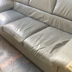 Leather Couch Bed Gray 