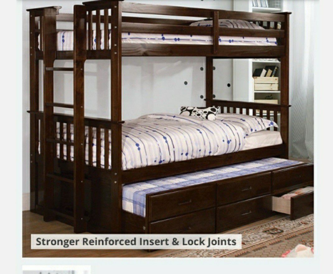 Twin Bunk Bed floor model $300 obo (Mattresses not included.)