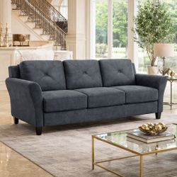 Brand New Microfiber, Dark Gray Sofa For 180