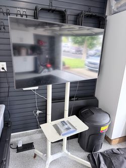 Large Flat Screen TV with Mobile Floor Stand