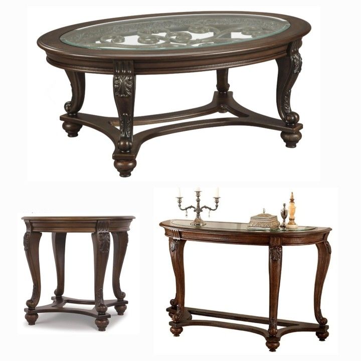 Coffee Table, End Table & Sofa Table: 3-Piece Living Room Set Ashley Furniture Norcastle Collection