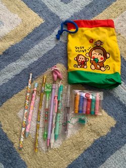 Vintage Sanrio Stationery Set with Drawstring Bag