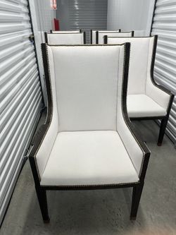 Set of 6 White Dining Chairs – High Quality, Great Condition