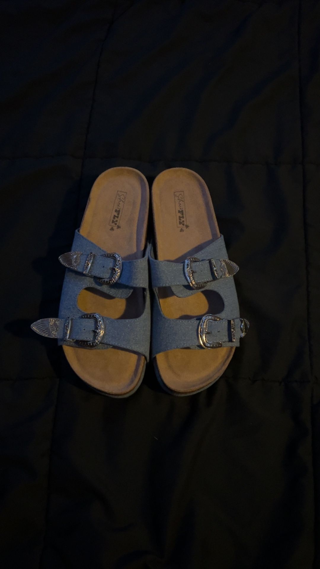 Shoe Fly Denim Platform Sandals – Women’s Size 9