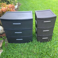 2 Storage Plastic With Drawers 