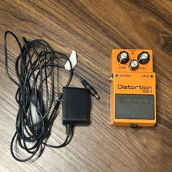 Boss DS-1 Distortion Pedal w/ PSA-120S power adapter