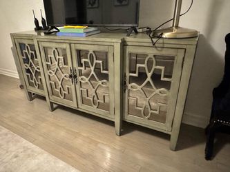 Light green Cabinet with Shelves