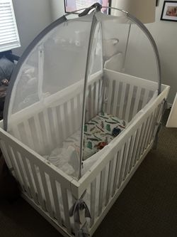 FREE Baby/toddler Crib With Mattress, Sheets And Mesh Crib Tent