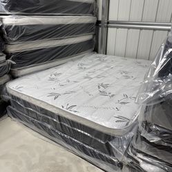 Queen Size Pillow Top Mattress With Box Spring Included 