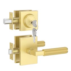Asidrama Gold Deadbolt Lock, Round Exterior Keyed Front Entry Door, Exterior Door Security, Door Lock Set With Keys, Single Cylinder Bedroom Dead Bolt