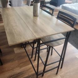New Drop Leaf Counter Height Kitchen Dining Set with Storage