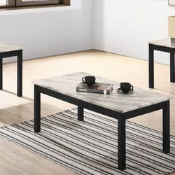 💥 BLACKFRIDAY DEAL 💥 Brand New White Marble 3pc Coffee Table Set