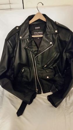 Leather motorcycle jacket