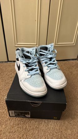 White icy, blue black air, Jordan mid ones