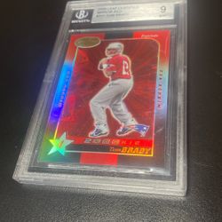 2000 Leaf Certified Tom Brady Red Mirror Refractor Rookie Card BGS 9 w/High Subgrades