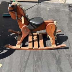 antique wooden rocking horse 