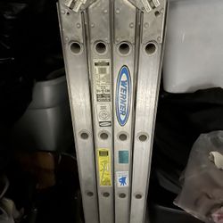 WERNER Extension Ladder: 16 ft Industry Ladder Size, 13 ft Extended Ladder Ht, D-Rung, ANSI Type I