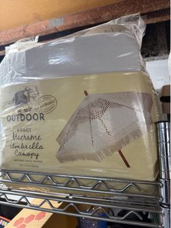 World Market Natural Macrame Umbrella Canopy and Rod