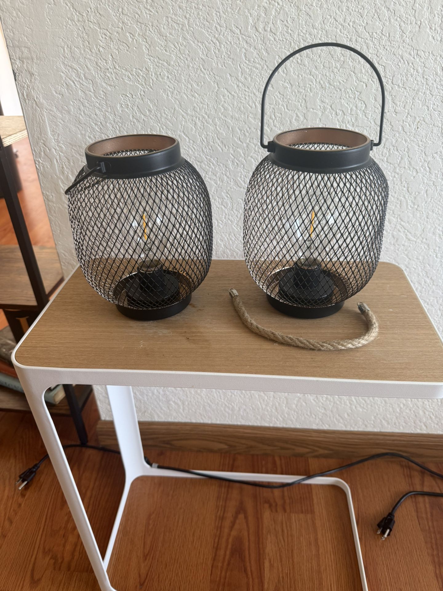 2 Black Mesh Lanterns
