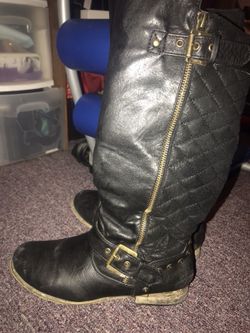 Steve Madden Gaige Black boots tall studded size 8 wmns