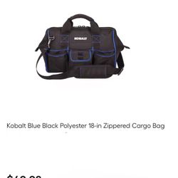Kobalt Blue Black Polyester 18-in Zippered Cargo Bag