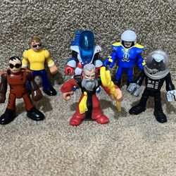 Imaginext lot of 7 Blind bag figure Clayton Robot Wizard Hockey Player Space