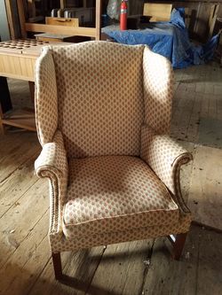 Victorian style wing back chair