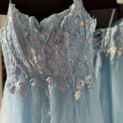 Extra Large Evening Gown, Baby Blue New