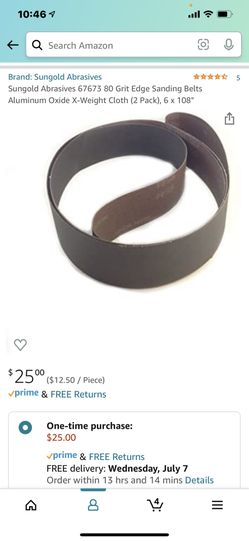 6”x 108” 80 Grit Sanding Belt