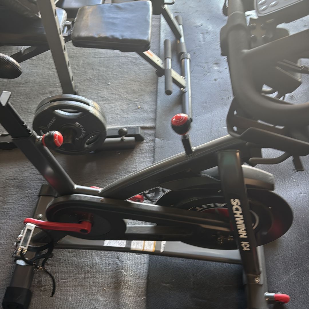 Schwinn IC4 stationary bike, road bike trainer