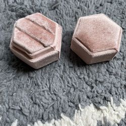 Pink Velvet Wedding Ring Box