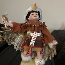Native American Porcelain Doll