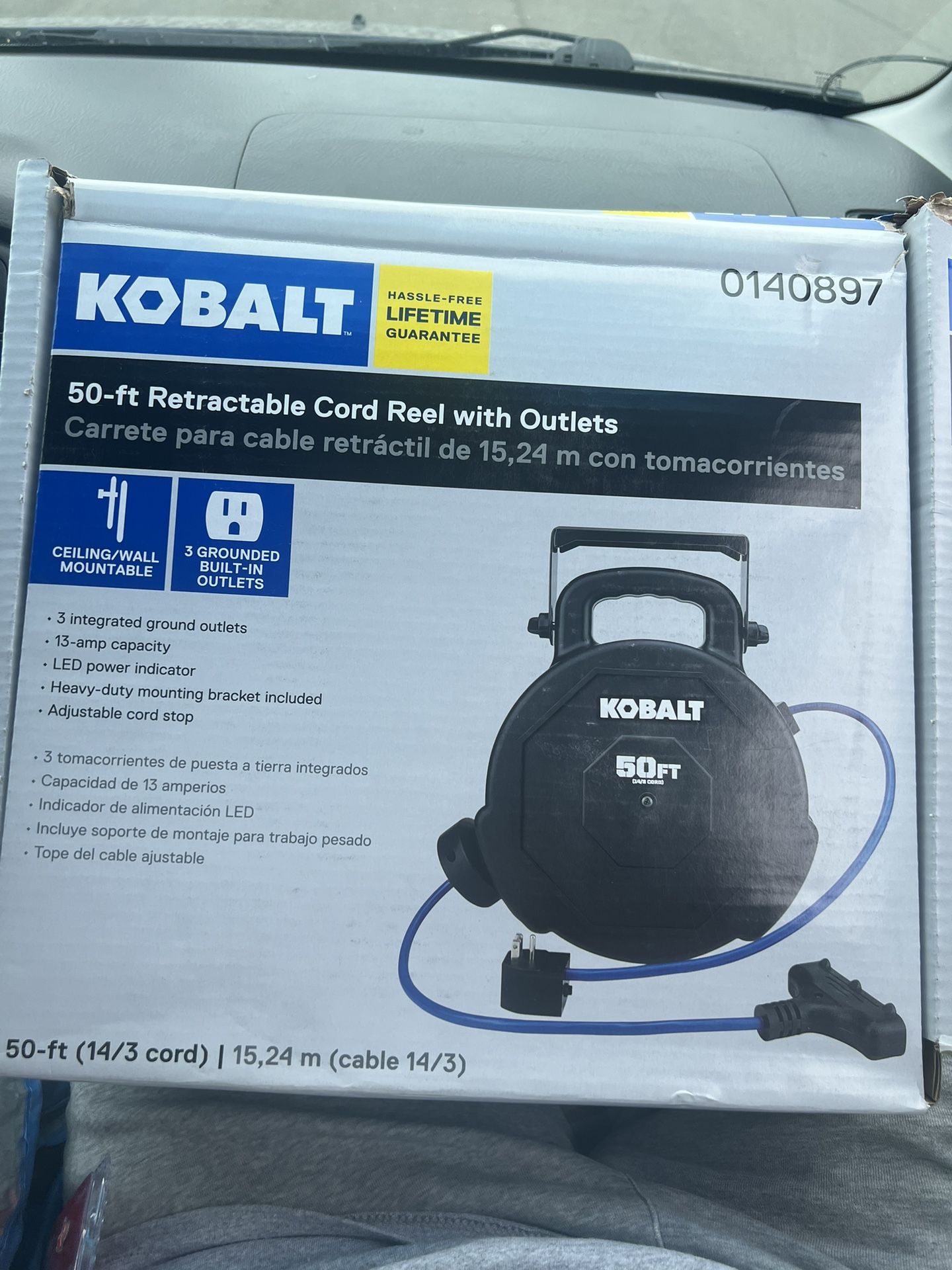 Kobalt 50ft Retractable Cord Reel