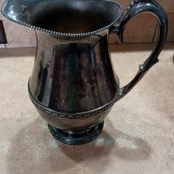 Vintage Sheets Rockford 1875 Pitcher #305 Blackened Silver Plate Patina