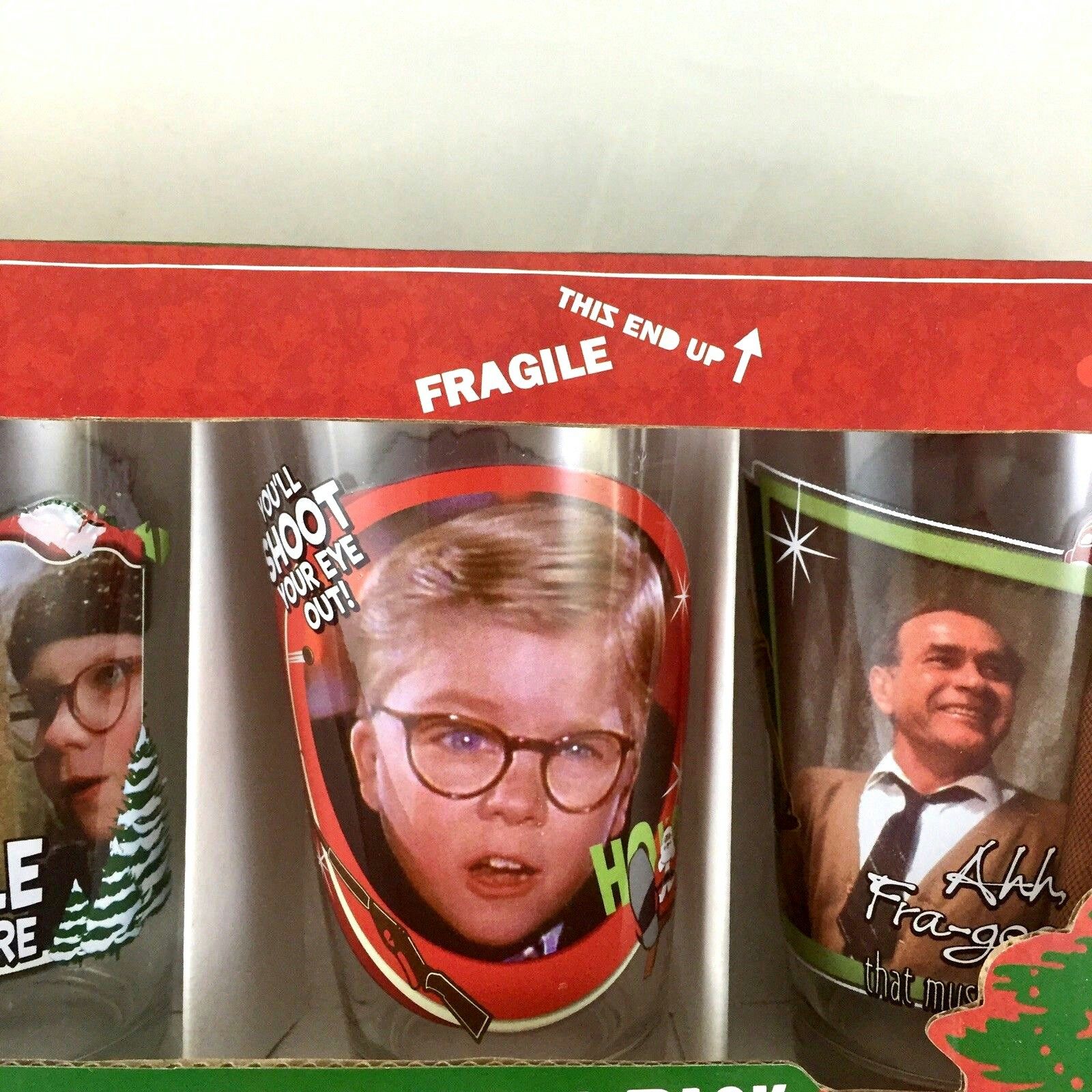 CHRISTMAS STORY Box Set of 4 Collectible Glasses