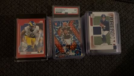 Bulk of sports cards.