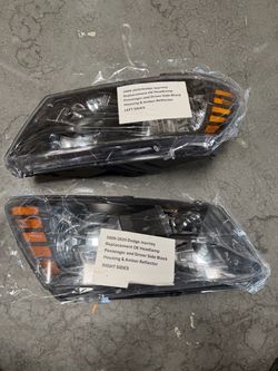 Pair Headlights Assembly For 2009-2020 Dodge Journey Black Headlamps