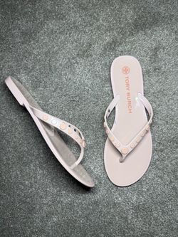 Tory Burch Womens Studded Jelly Thong Sandals Sedona Rose T-Post Flip Flop Sz 8