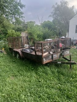 All black 14 foot trailer. Good tires
