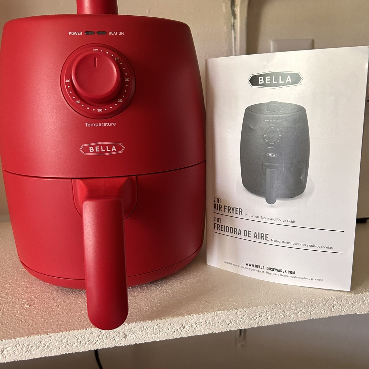 Bella 2-Quart Electric Air Fryer Red 
