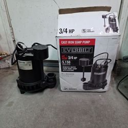 Everbilt Cast Iron Submersible Sump Pump 3/4 HP 