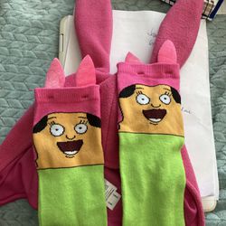 *BOB's BURGERS MERCHANDISE* Louise's Hat And Louise Novelty Socks for Sale  in Fallbrook, CA - OfferUp