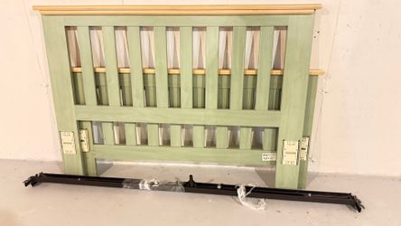 Full size bed headboard sage green