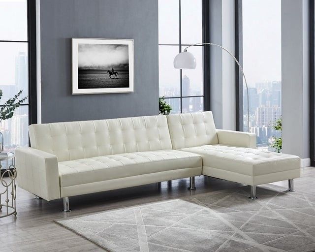 New White Reversible Sectional Futon 