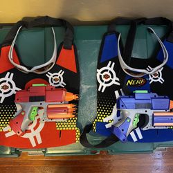 NERF 62869 Dart Tag StrikeFire Complete 2 Player Set Blasters Vests Eyewear