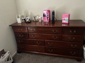 Large 12-Drawer Wooden Dresser