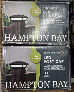 Hampton Bay LED Post Cap Light Matte Black 50 Lumens